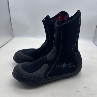 Aqua Lung Dive Shoes Black Red Super Zip Ergo 6.5mm Water Sock Size 6 (L1)