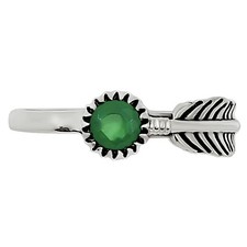 Natural Green Onyx 925 Sterling Silver Ring s.5 Jewelry R-1042