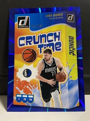 Luka Doncic 2024-25 Panini Donruss Basketball Crunch Time Blue Laser 45/49