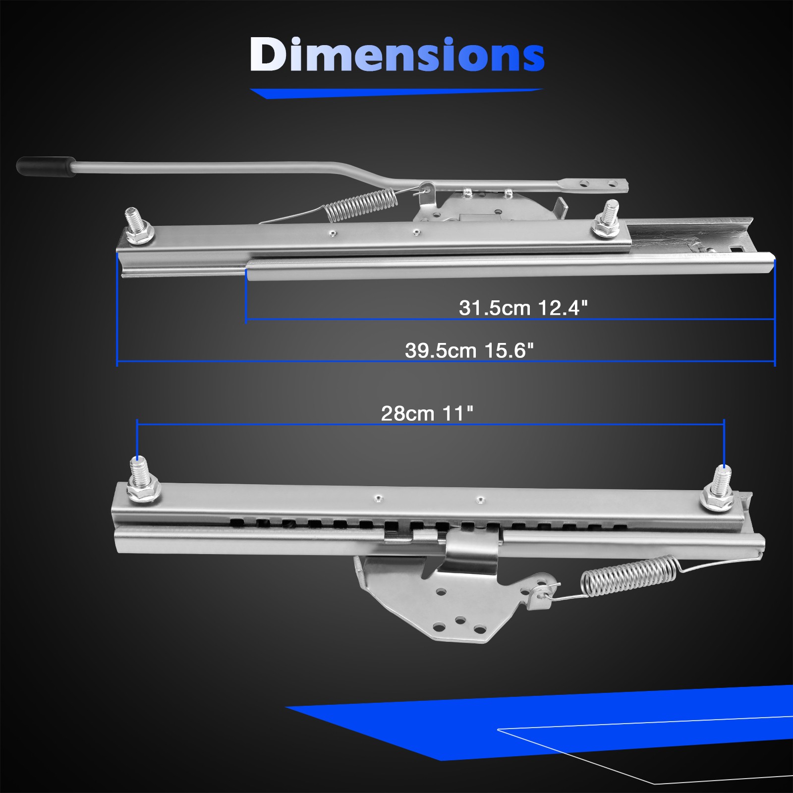 Universal Adjustable Seat Slider Dual Locking Rails Brackets Kit For Bucket Seat