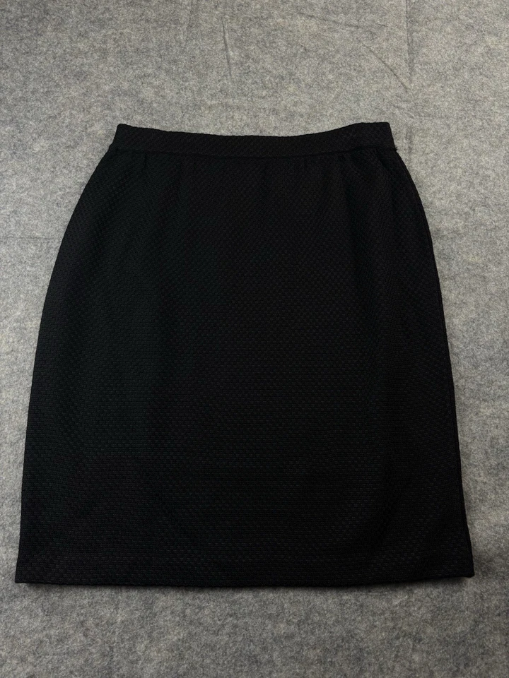 Falda gris para mujer St. John Collection By Marie 10 lápiz tejido panal negro