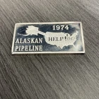 1974 Alaskan Pipeline Help DC! 1 Troy Oz World Mint .999 Silver AG Vintage Bar