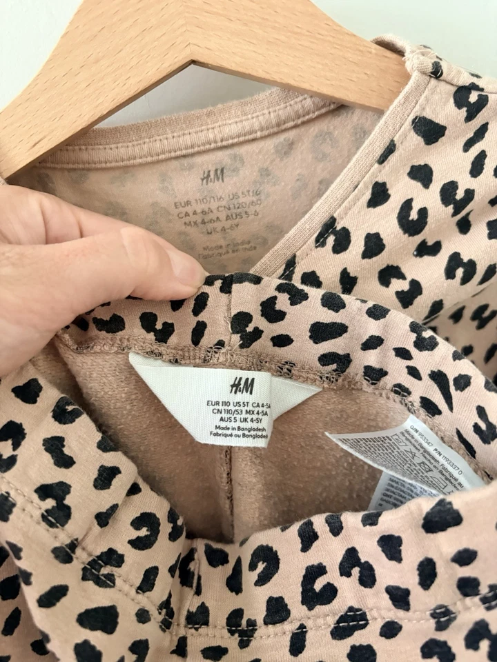 Conjunto de niñas con estampado de leopardo Hm 5-6 Foto 2 de 2