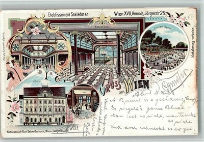 13706543 - Wien Lithographie Etablissement Stalehner Joergerstrasse Hernals 1898