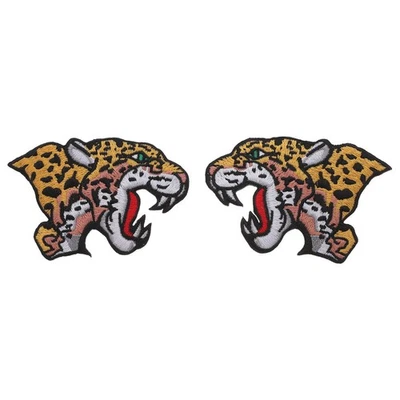 2 Pcs Aufnäher Leopard Kutten Patches Stoffflächen -Kleidungsflicken - Bild 1 von 4