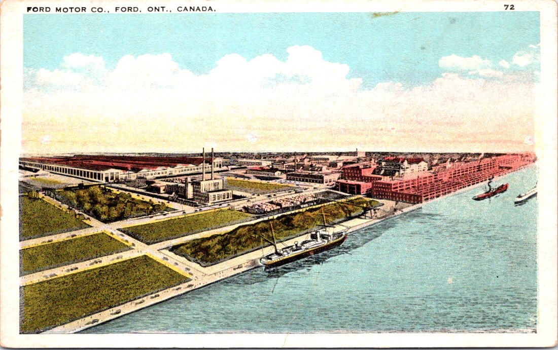 Ford Motor Company Factory, FORD, Ontario, Canada Postcard - Tichnor