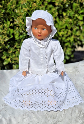 Antique Rare French 21in Papier Mache Head Doll Straw Staffing Cloth Body  1900s | eBay