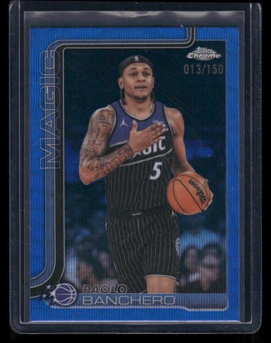 PAOLO BANCHERO 2025-26 TOPPS CHROME UPDATE #5 BLUE WAVE REFRACTOR 13/150 MAGIC