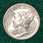 **  1944~D  **  90% Silver Mercury Dime  **   Mint State Coin lot  **