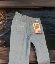 Vtg 70s Maverick Blue Bell Flare Leg Jeans Cotton Nylon WPL 6428 Size 15/16