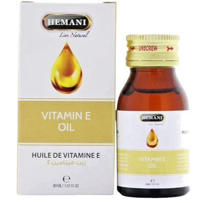 Hemani VITAMIN E Oil, Natural Oil for Skin, Hair and Nail Care / E فيتامين اي