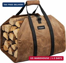 Firewood Carrier Waxed Canvas Firewood Bag Heavy Duty Large Fireplace Carrier Du