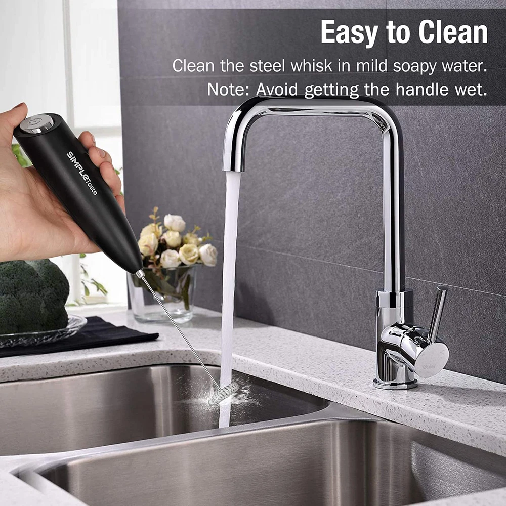 Milk Frother Handheld Battery Operated Electric Foam Maker, Drink Mixer with Sta