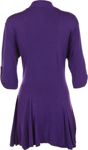 New Ladies Plus Size Short Sleeve Button Open Cardigan Womens Stretch Top - Picture 20 of 37