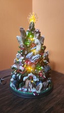 RARE Danbury Mint Shih Tzu Dog Puppy Christmas Tree Light Up Village Decoration