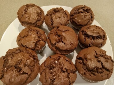 Delicious Homemade Double Chocolate Chip Muffins 9 Count