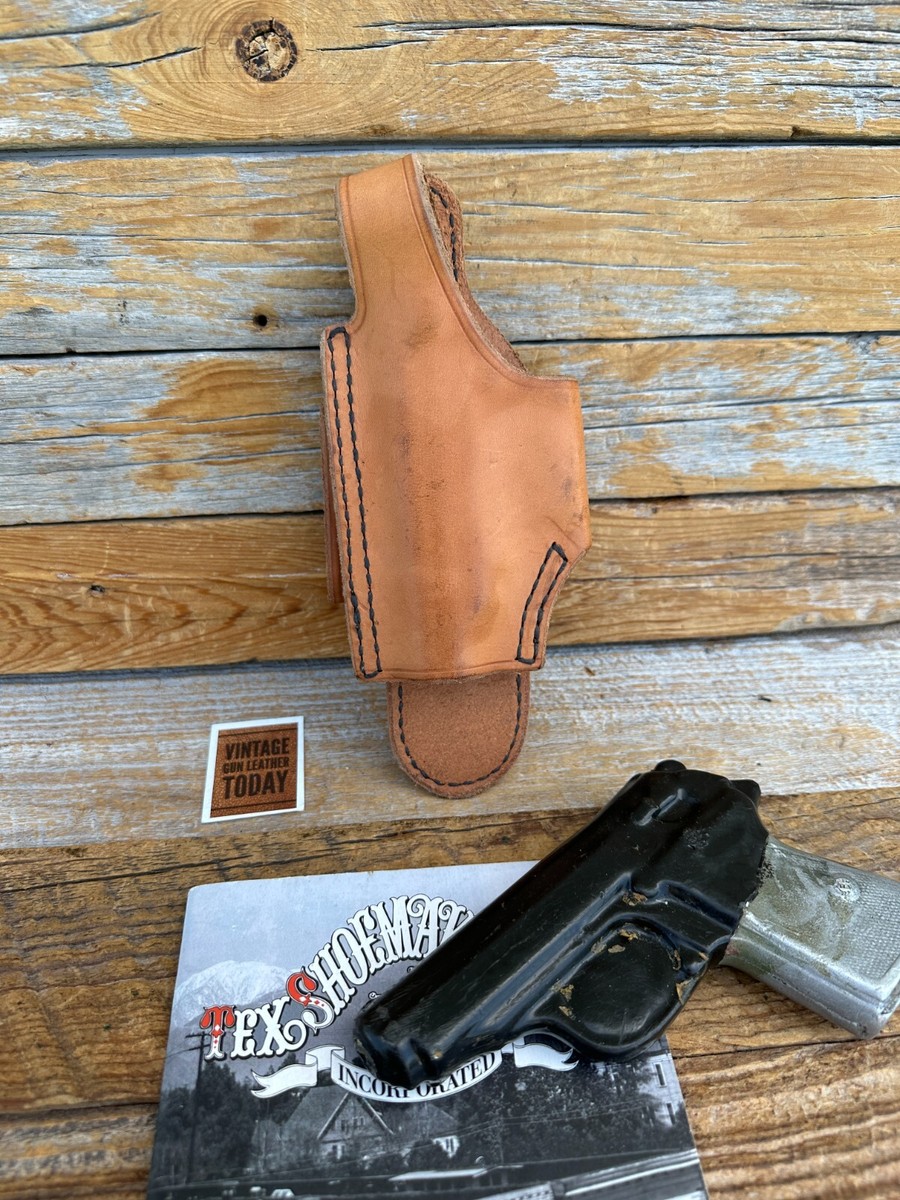 Tex Shoemaker Plain Brown Leather Paddle Holster For Walther PPK