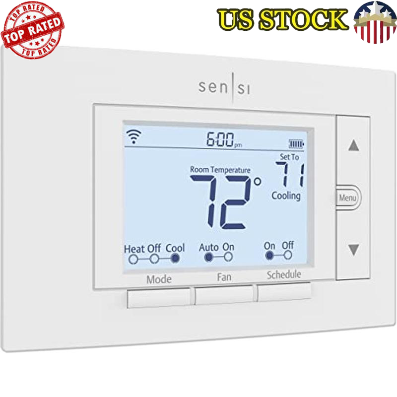 Smart Thermostat Wi-Fi Programmable Energy Saver Easy Install Maintenance Alerts-image