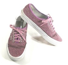 Vans Authentic Lurex Glitter Pink Sneakers Low Top Lace Up Shoes Womens US 8