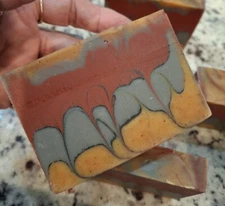Nye's Homemade Sandalwood  Scented Pottery Inspired layered bar Soaps