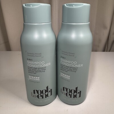 Lot of 2 ROOT TO END 2-In-1 Shampoo Conditioner w Strand Reviving 13 Oz Ea 