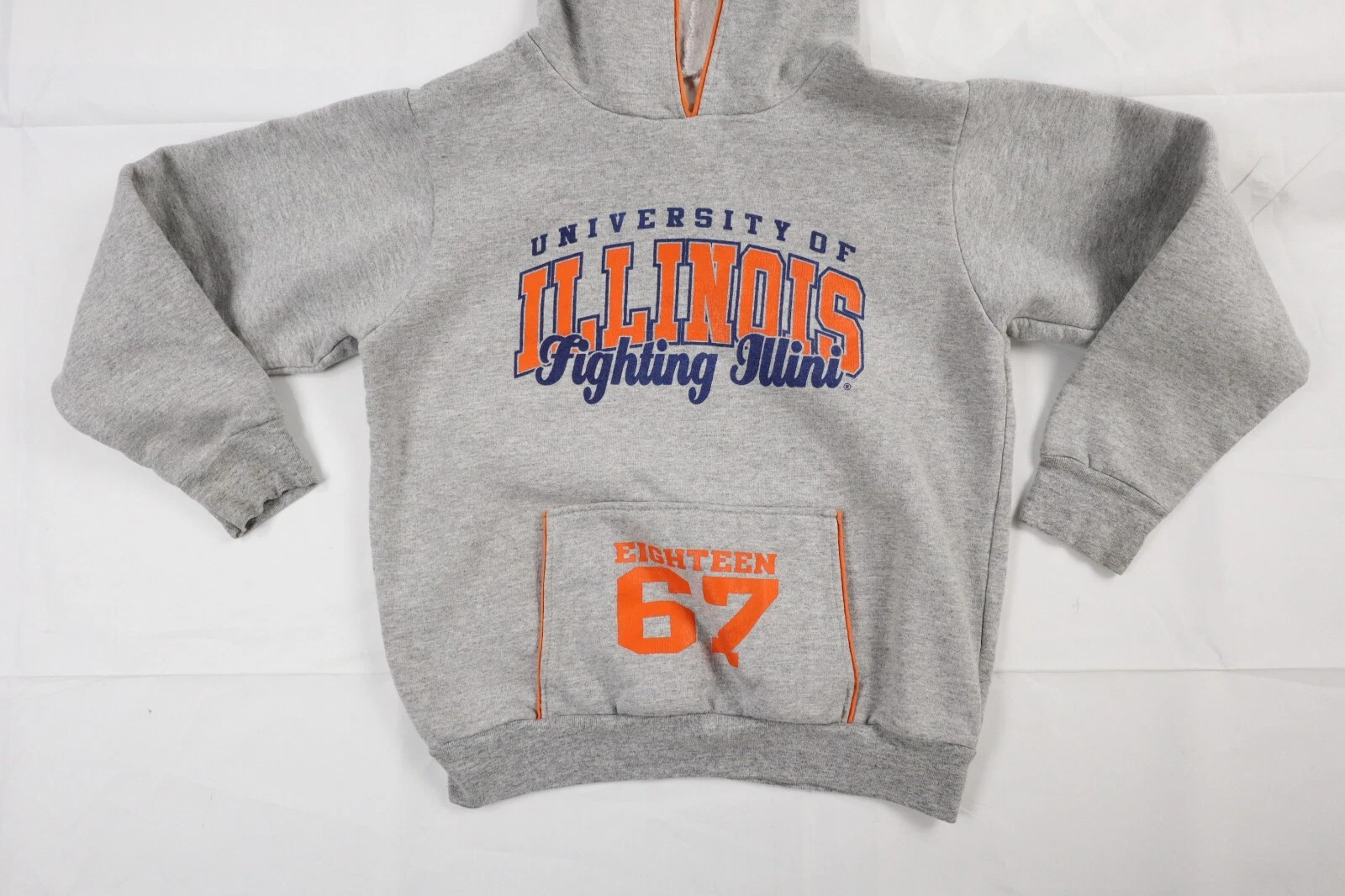 VETEMENTS Felpa con cappuccio University of Illinois Fighting Illini Youth Boys Large (L)