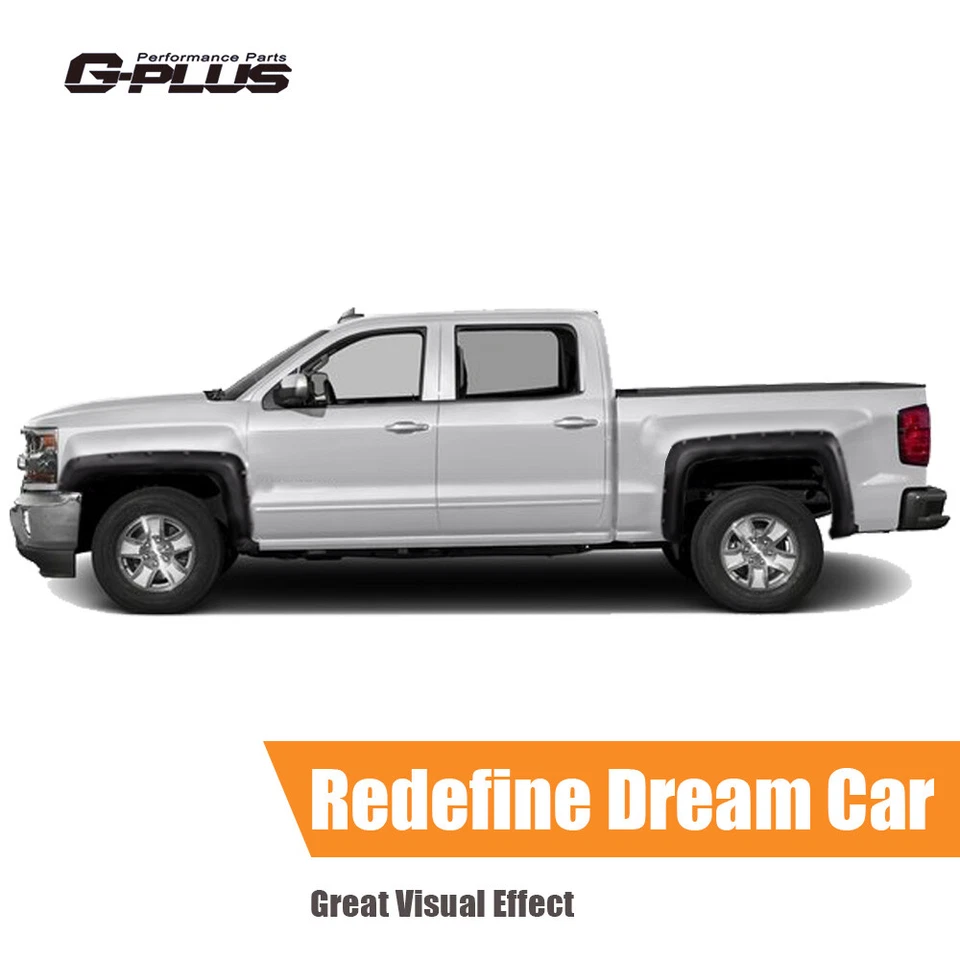 Fit 2014-2018 Chevy Silverado 2500HD 3500HD Fleetside Pocket Rivet Fender Flares - Изображение 4 из 4