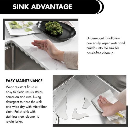 NEW 30" Single Bowl Sink Combo with Faucet - Premium Stainless Steel Kitchen - Picture 4 of 13