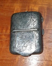 Antique Silver Vesta Case/Sovereign Holder (B'ham, Samuel M Levi, 1909). #588