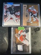 2021-22 UD Engrained Artifacts Jersey Parallel lot (3) Carter Hart SP
