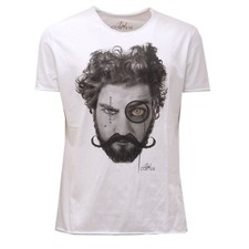 3891AF men's jersey PAUL CORTESE white printed cotton t-shirt man