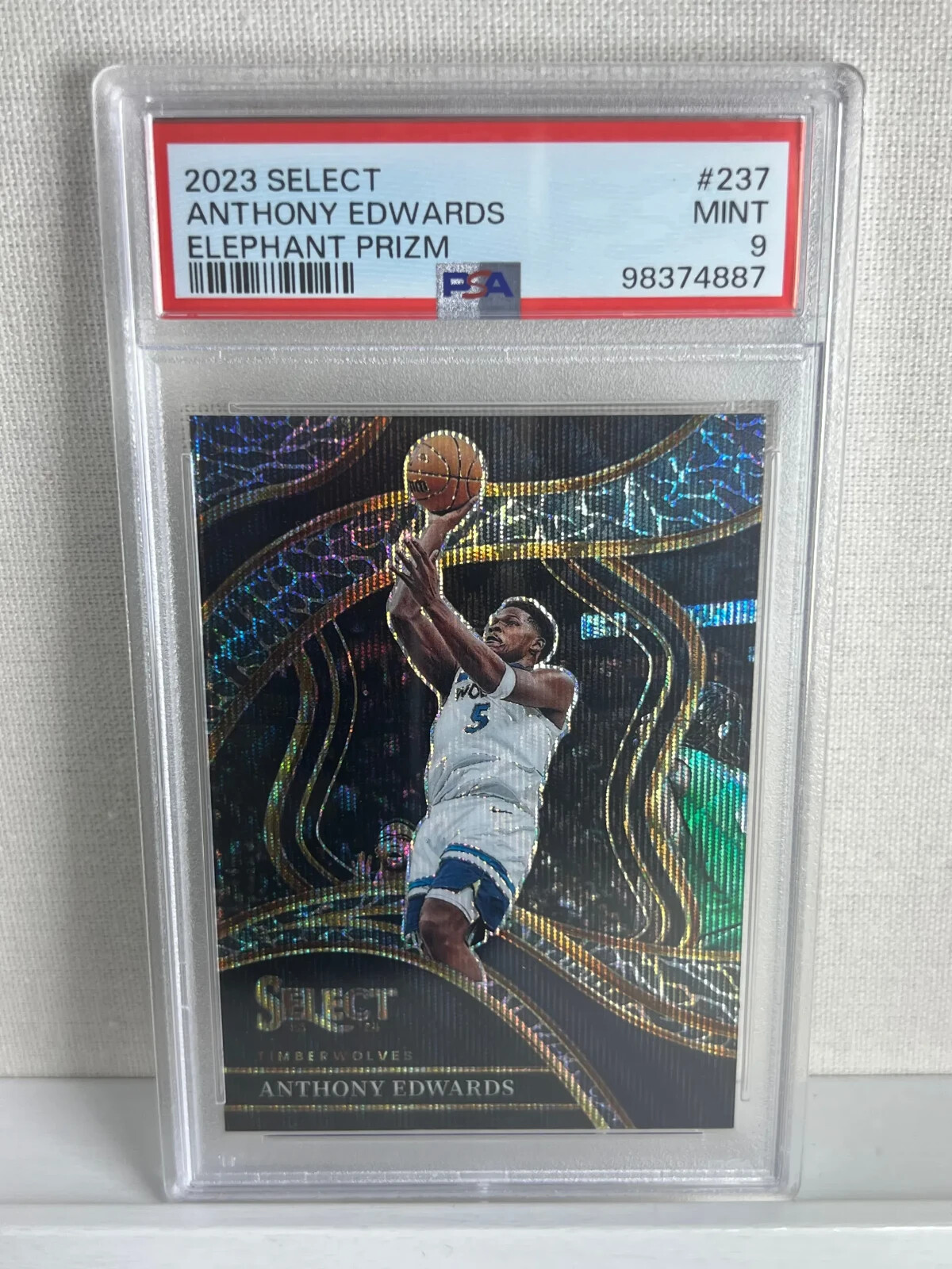 2023-24 SELECT ANTHONY EDWARDS Courtside Elephant prizm PSA 9