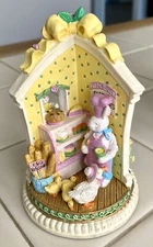 Vtg 1996 Retired EASTER Bunny Corners Family Village Cottage Bakery Duck Deli 05