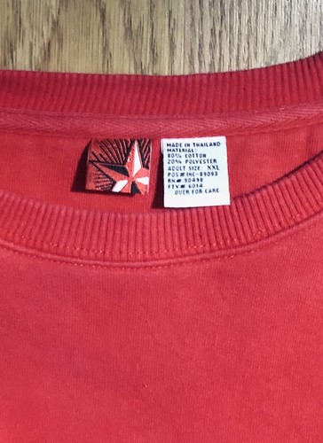 Volcom Vintage 90s Mens Crewneck Sweatshirt XXL Red Heavyweight Fleece Skater - Picture 4 of 11