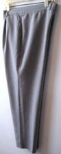 Women's Gray Poly Cotton Straight Slim Dress Pants Slacks Sz L Straight Legs