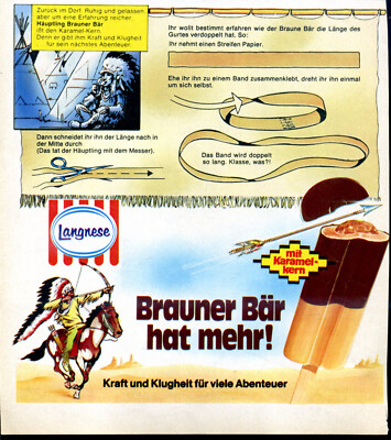 Langnese -- Brown Bear Has More -- With Caramel Seed -- 1977 Advertising - Rare