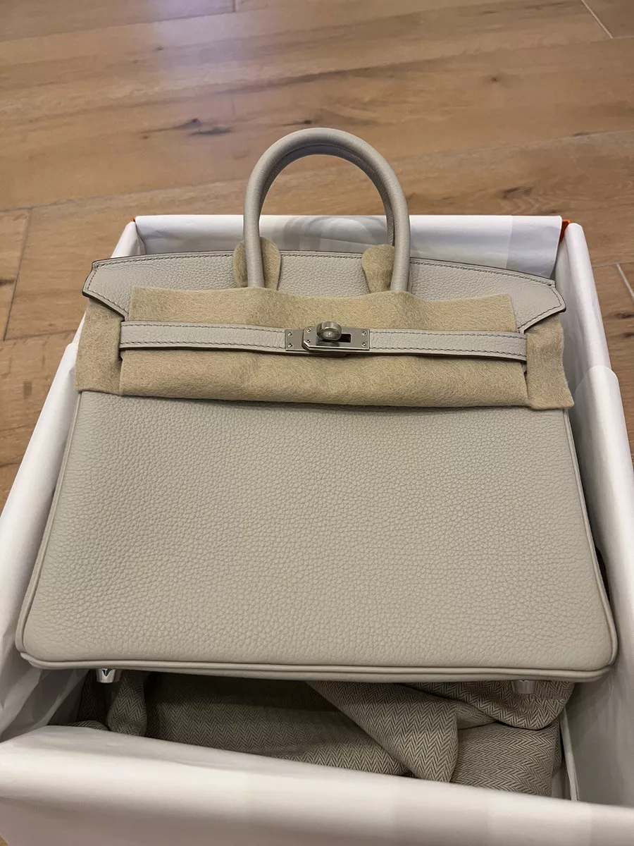 Hermes Beton Togo RGHW Birkin 25 Handbag