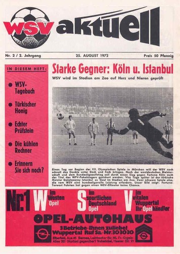 Fussball-Programmheft 72/73 Freundschaft Wuppertaler SV - Fortuna Köln - 第 1/1 張圖片