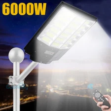 6000W Commercial Solar Street Light Outdoor Dusk to Dawn Solar Super Bright+Pole