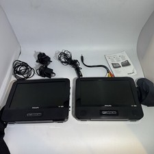 Set Of 2 Phillips Portable DVD Player Screen PET9422/37 w/ Cords Tested  Works