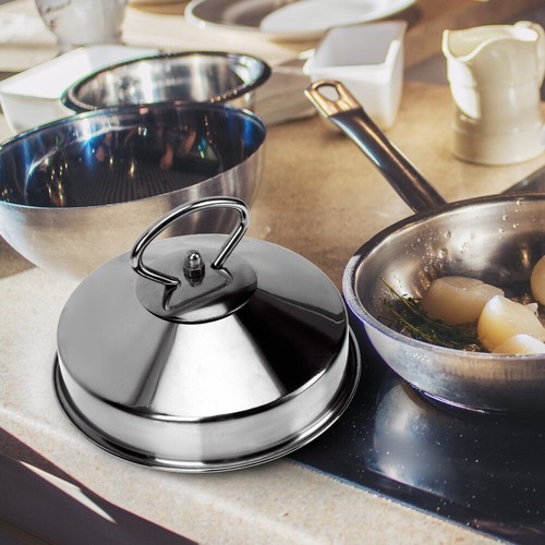 Coperchio Basting Metallo Acciaio Inox Coperchio Vaporiera Resistente Formaggio Fusione Cupola - Foto 4 di 12