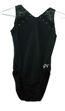 GK leotard AXS Black Nylon  Stones