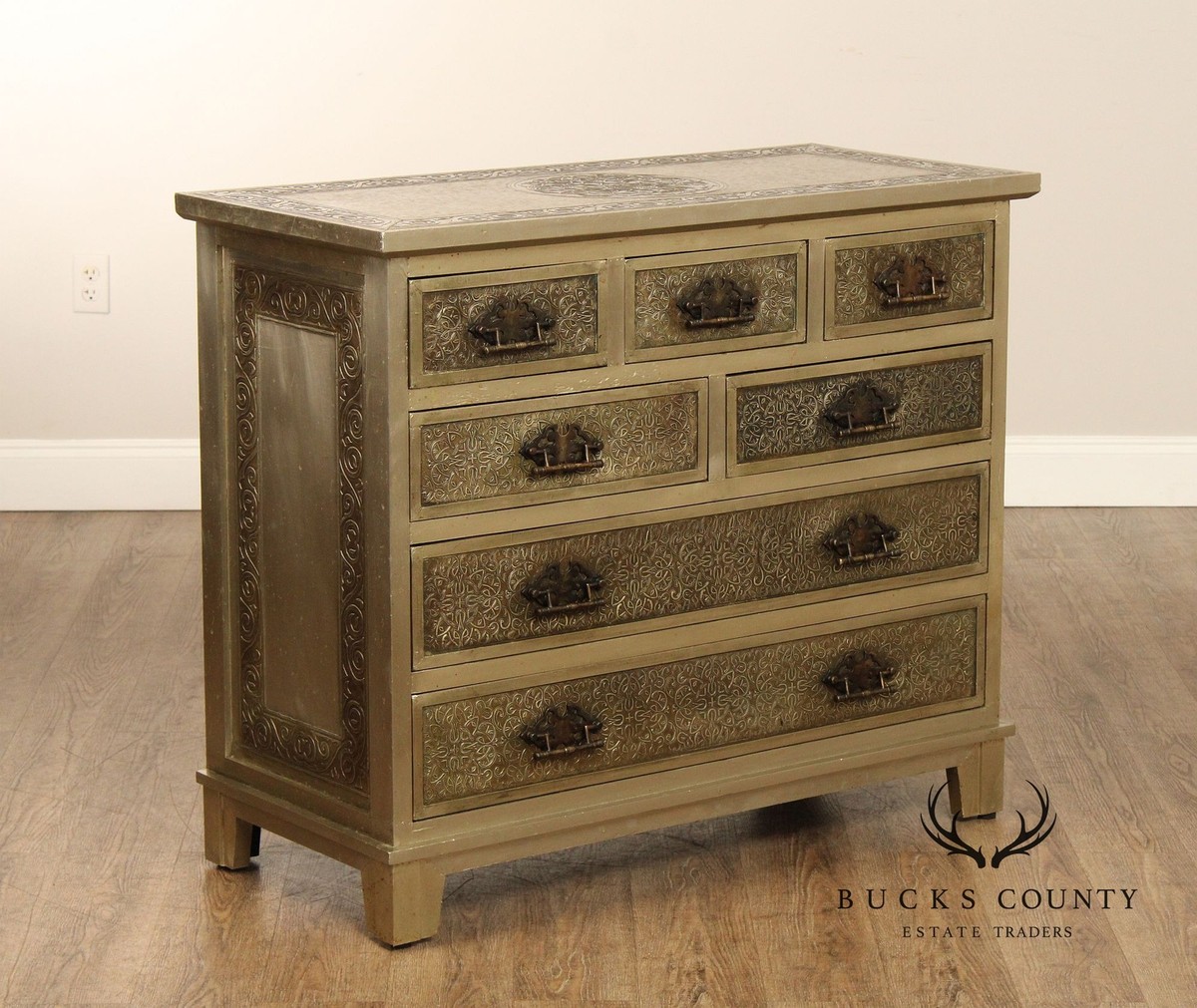 Vintage Embossed Metal Chest of Drawers | eBay