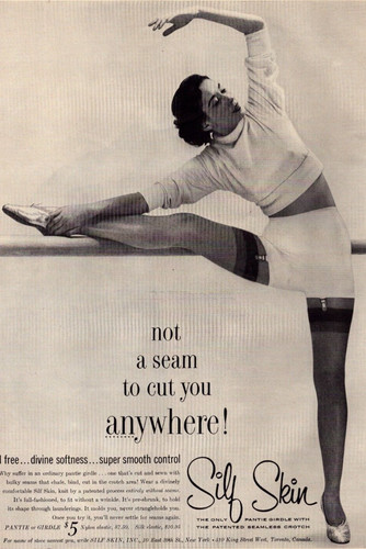 Silf Skin Pantie Girdle 1955 Life Print Ad Ballet Dance Barre Seamless Crotch