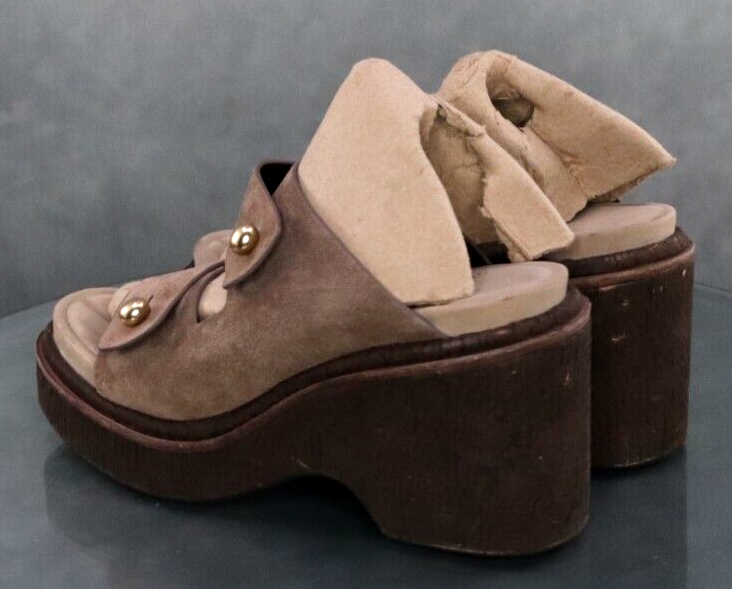 APL Sandali donna con zeppa Rag & Bone estivi $325 taglia EU 39 5 US 9 5 scamosciati marroni