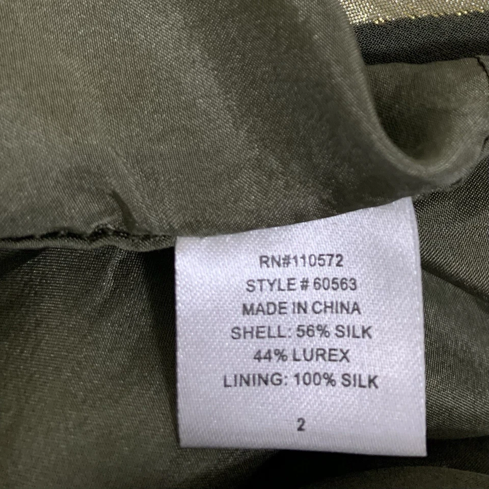 Mini Vestido de Fiesta Twelfth Street Cynthia Vincent 2 Mezcla de Seda Metálica Dorada Foto 3 de 4