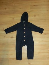 Hessnatur Wollwalk Overall Gr.74/80 Blau Merinowolle