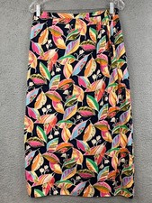 VINTAGE Talbots Woman FLORAL corduroy skirt size 10