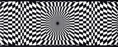Black & White Check Optic Illusion Retro Geometric Wallpaper Border,15' x 6 7/8''
