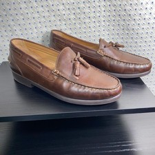 G.H. Bass Rawley Mens 11 D Brown Leather Tassel Loafers Dress Slip On Preppy